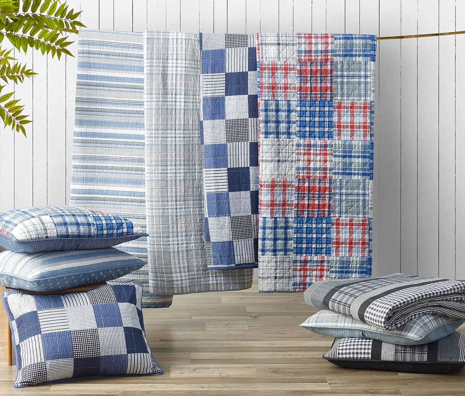 Nautica Queen Quilt Set with Reversible Design