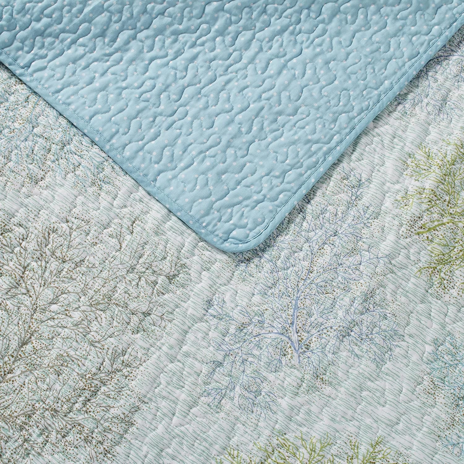Laura Ashley King Quilt Set with Shams Saltwater Blue