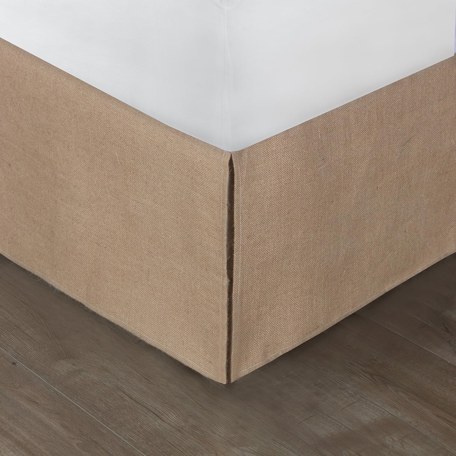 Greenland Home Fashions - GL-1710EBKT Burlap Bed Skirt Natural Twin